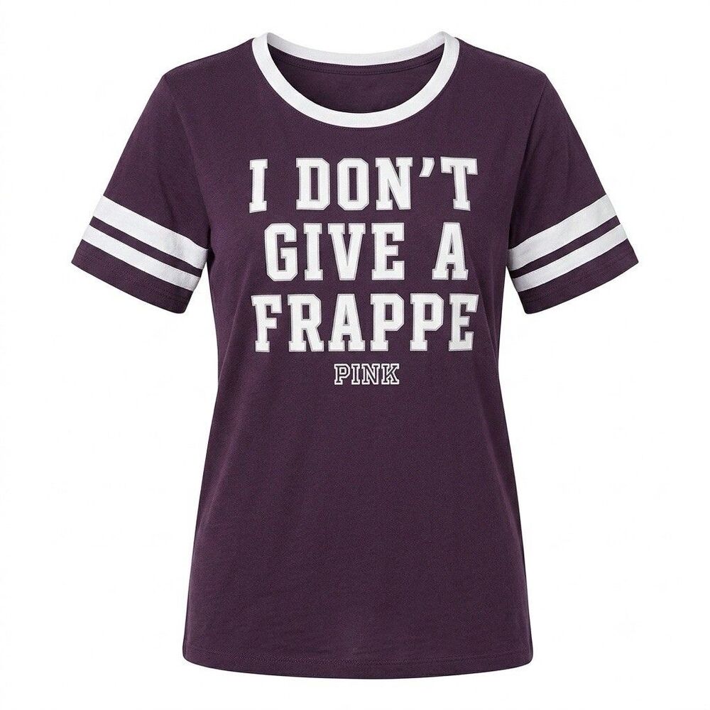 Victoria's Secret PINK Sleepwear T-Shirt Women's Medium "I Don't Give A Frappe"